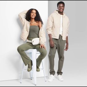 Hooded quilted jacket - wild fable light beige M NWT